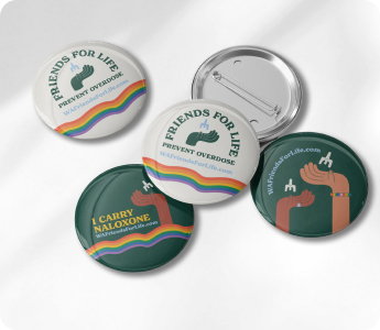Mockup of pride buttons. 